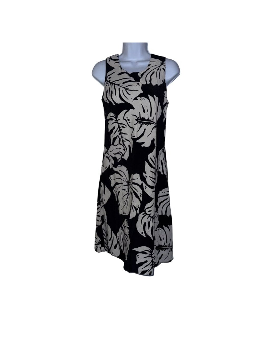 Vtg Hilo Hattie Silk Hawaiian Muumuu Beach Dress Womens S Black Mumu Floral